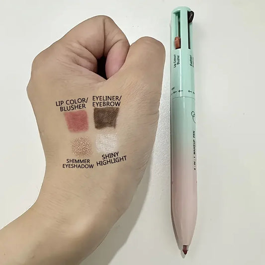 4 in 1 Eyeliner Gel Pen, Makeup Pen Natural Eyeshadow Highlighter Lip Liner