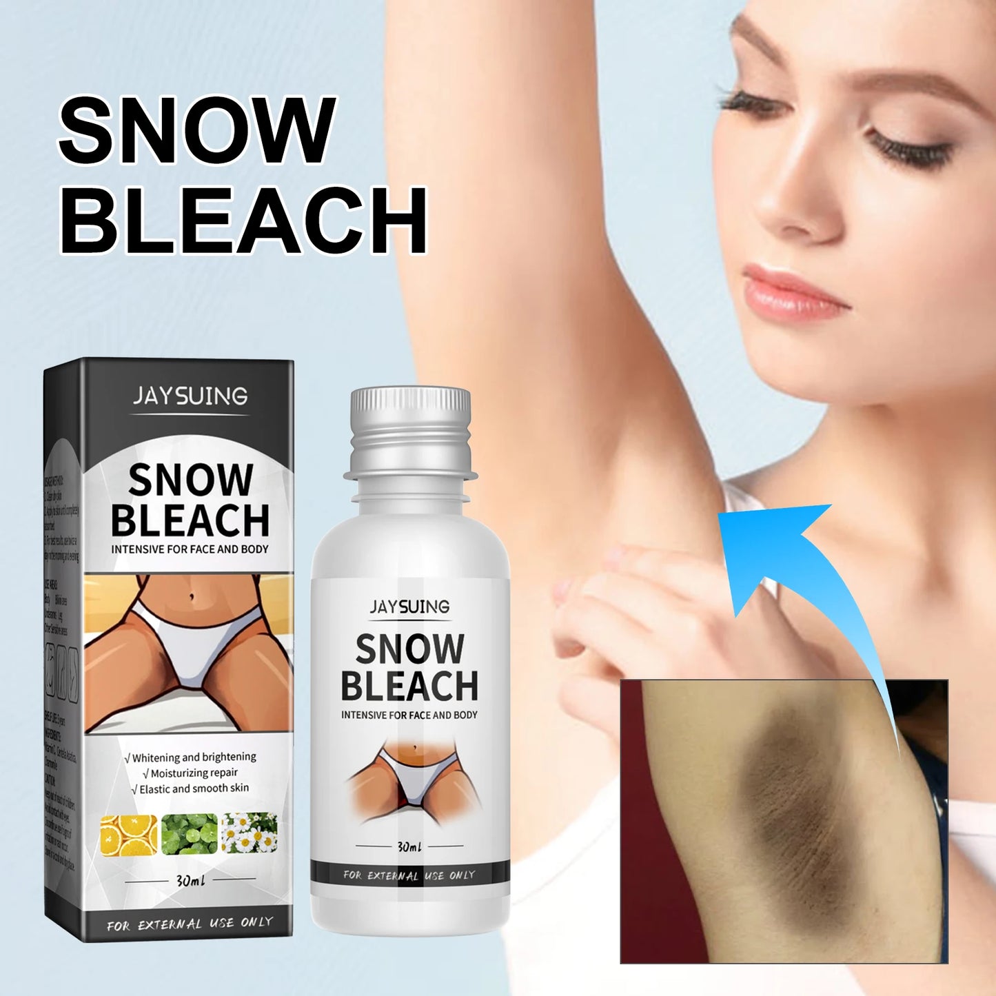 30ml Jaysuing Underarm And Thigh Black Cream Remove Black Spots Melanin Bright White Private Parts Moisturizing Body Lotion