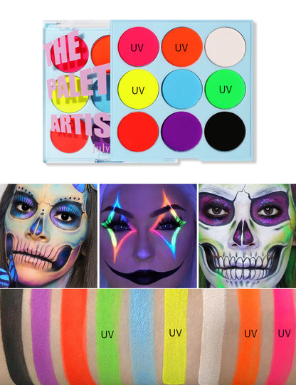 Face Body PaintingWater Soluble Colour UV Eyeliner PaletteLuminous EyelinerQuick DryingNon-Smudge Body Painting Art Cream Makeup