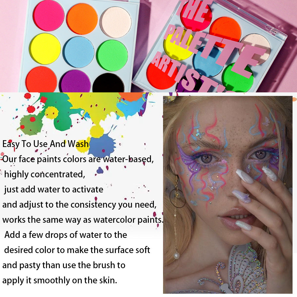 Face Body PaintingWater Soluble Colour UV Eyeliner PaletteLuminous EyelinerQuick DryingNon-Smudge Body Painting Art Cream Makeup
