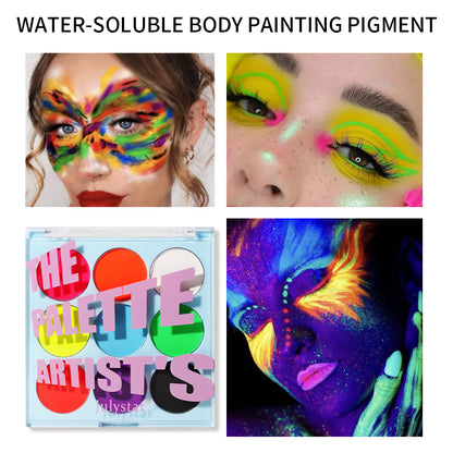 Face Body PaintingWater Soluble Colour UV Eyeliner PaletteLuminous EyelinerQuick DryingNon-Smudge Body Painting Art Cream Makeup