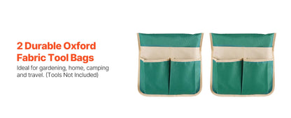 Garden Kneeler and Seat 6 inch Wide Kneeling Pad Heavy Duty Garden Kneeling Stool Folding Garden Seat with 2 Tool Bags