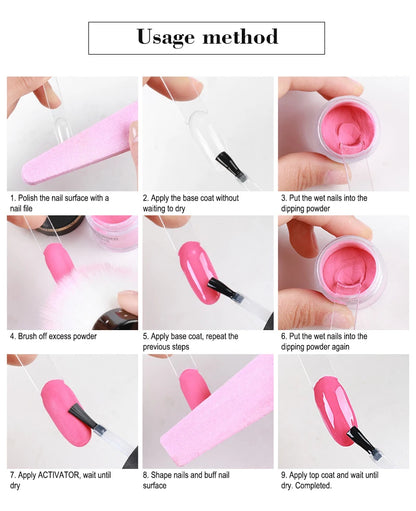 12 Colors Luminous Effect Dip Nail Powder Neon Nail Art Powder Dipping Powder System For DIY Home Salon 3D Manicure Extension