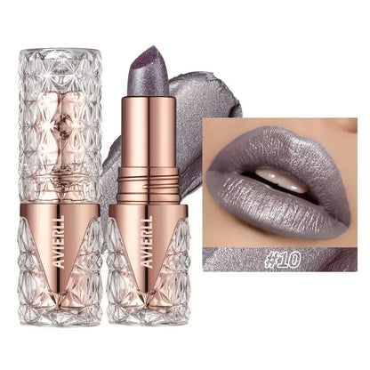 Fine Glitter lipstick, quicksand gold lipstick, moisturizing silky mermaid girl pink, long-lasting waterproof， grapefruit orange