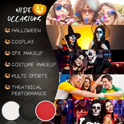 Water Monochromatic Face Body Painting Palette Makeup Body Partie 10 Brushes and Palettes Set 30G