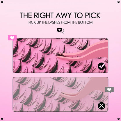 WOSHEER Lash Clusters Manga Lash Clusters Kit Clear Fairy Eyelash Clusters Wet-Look Spiky Anime Lashes Individual Lashes