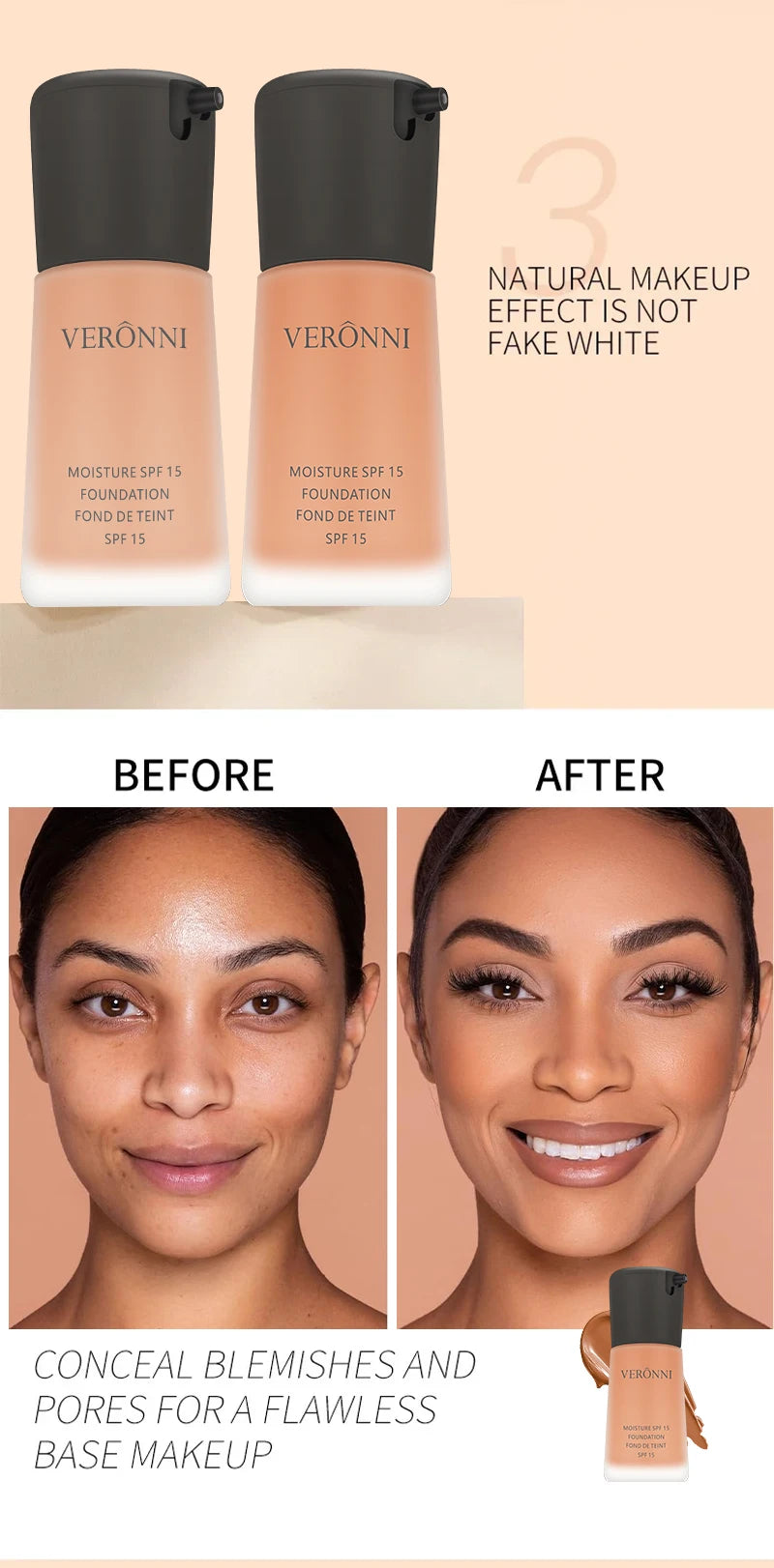 Matte Liquid Foundation Oil Control Concealer Natural Face Base Professional Makeup