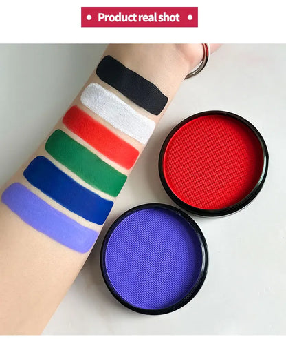 Water Monochromatic Face Body Painting Palette Makeup Body Partie 10 Brushes and Palettes Set 30G