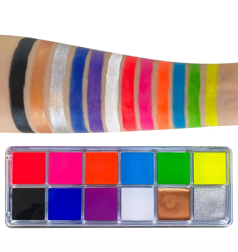 12 Cores UV Glow Paint Fluorescent Neon Oil Face Body Cosmetic Party Paint Fancy New Year Cosplay Makeup
