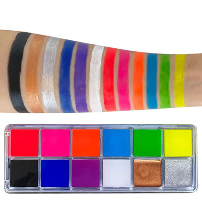 12 Cores UV Glow Paint Fluorescent Neon Oil Face Body Cosmetic Party Paint Fancy New Year Cosplay Makeup