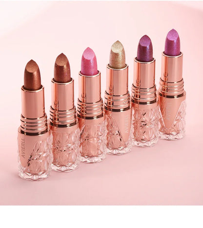 Fine Glitter lipstick, quicksand gold lipstick, moisturizing silky mermaid girl pink, long-lasting waterproof， grapefruit orange