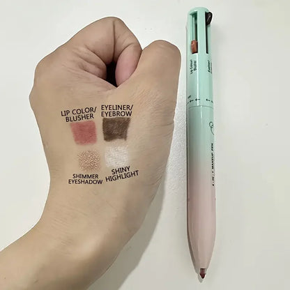 4 in 1 Eyeliner Gel Pen, Makeup Pen Natural Eyeshadow Highlighter Lip Liner