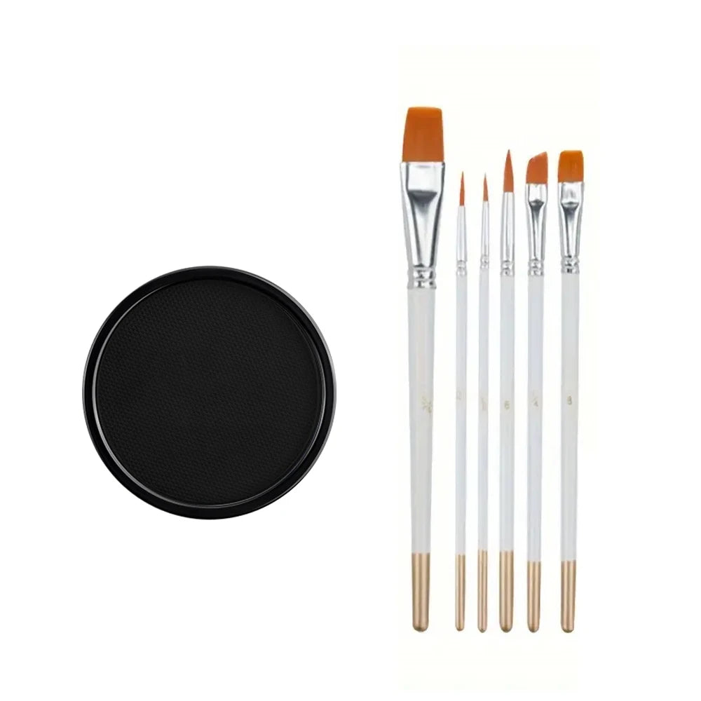 Water Monochromatic Face Body Painting Palette Makeup Body Partie 10 Brushes and Palettes Set 30G