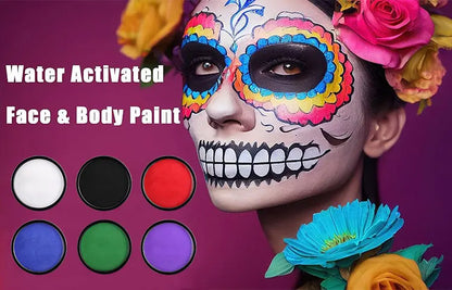 Water Monochromatic Face Body Painting Palette Makeup Body Partie 10 Brushes and Palettes Set 30G