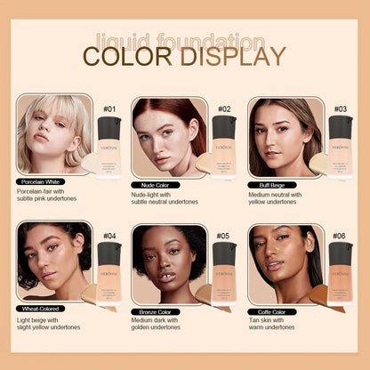 Matte Liquid Foundation Oil Control Concealer Natural Face Base Professional Makeup