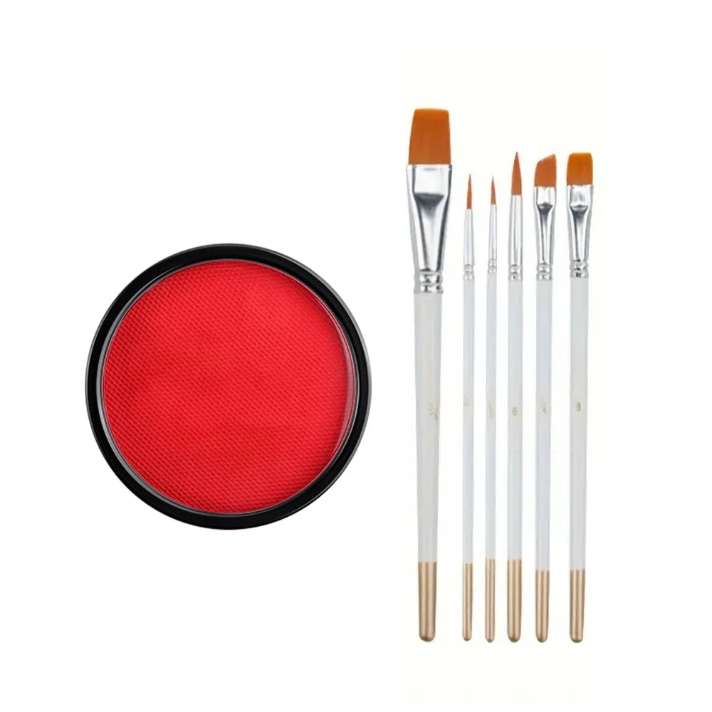 Water Monochromatic Face Body Painting Palette Makeup Body Partie 10 Brushes and Palettes Set 30G
