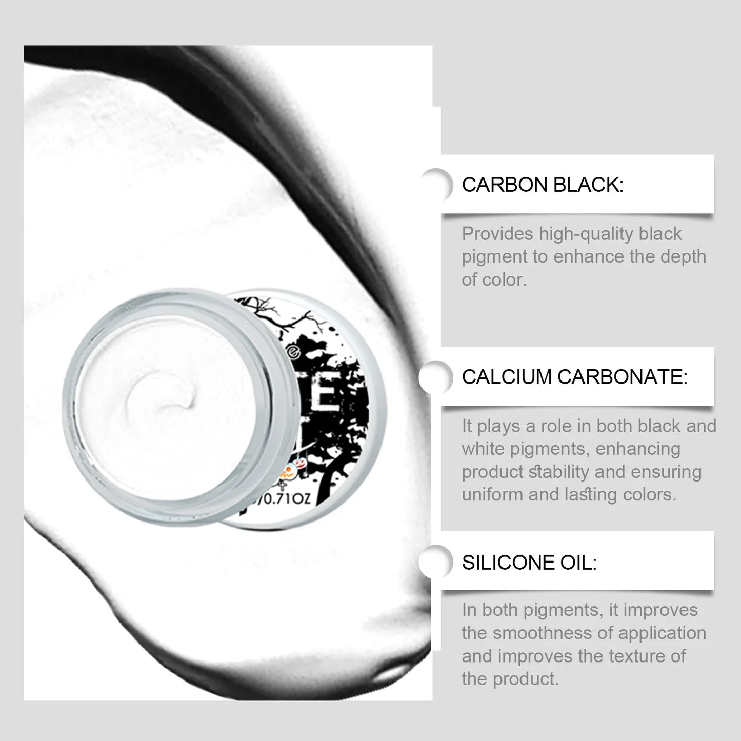 Body Painting Kit-Black and White Halloween Body Painting Painting Palette for Halloween Cosplay Party SFX Artistic Stage Makeup