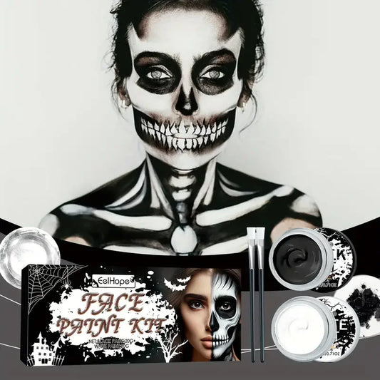 Body Painting Kit-Black and White Halloween Body Painting Painting Palette for Halloween Cosplay Party SFX Artistic Stage Makeup