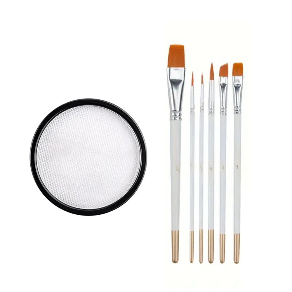 Water Monochromatic Face Body Painting Palette Makeup Body Partie 10 Brushes and Palettes Set 30G