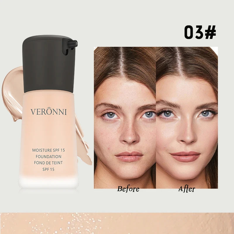 Matte Liquid Foundation Oil Control Concealer Natural Face Base Professional Makeup