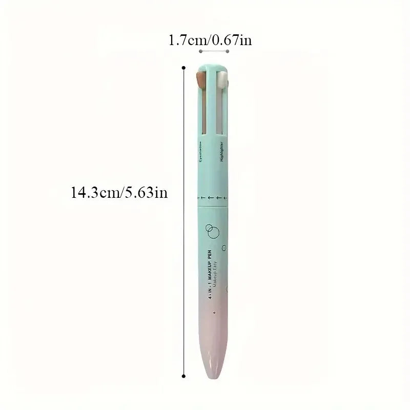 4 in 1 Eyeliner Gel Pen, Makeup Pen Natural Eyeshadow Highlighter Lip Liner