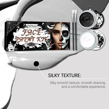 Body Painting Kit-Black and White Halloween Body Painting Painting Palette for Halloween Cosplay Party SFX Artistic Stage Makeup