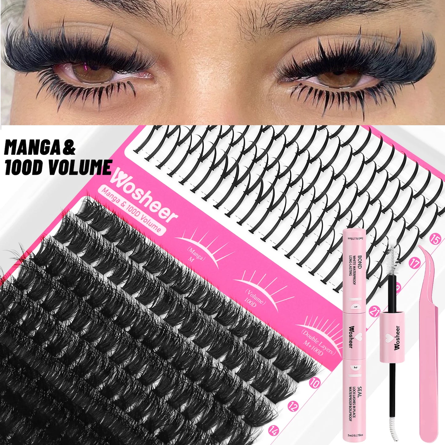 Spiky Lash Extension Manga Clusters Eyelash
