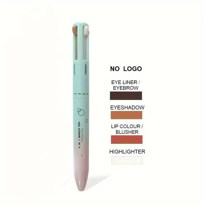 4 in 1 Eyeliner Gel Pen, Makeup Pen Natural Eyeshadow Highlighter Lip Liner