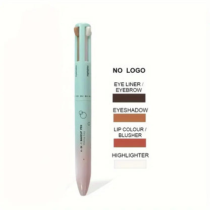 4 in 1 Eyeliner Gel Pen, Makeup Pen Natural Eyeshadow Highlighter Lip Liner