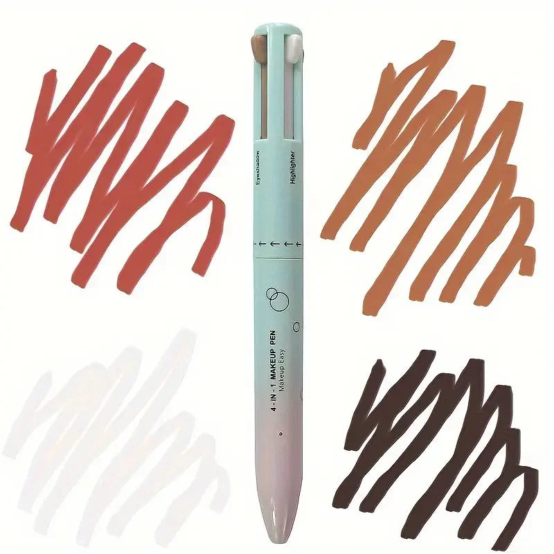 4 in 1 Eyeliner Gel Pen, Makeup Pen Natural Eyeshadow Highlighter Lip Liner