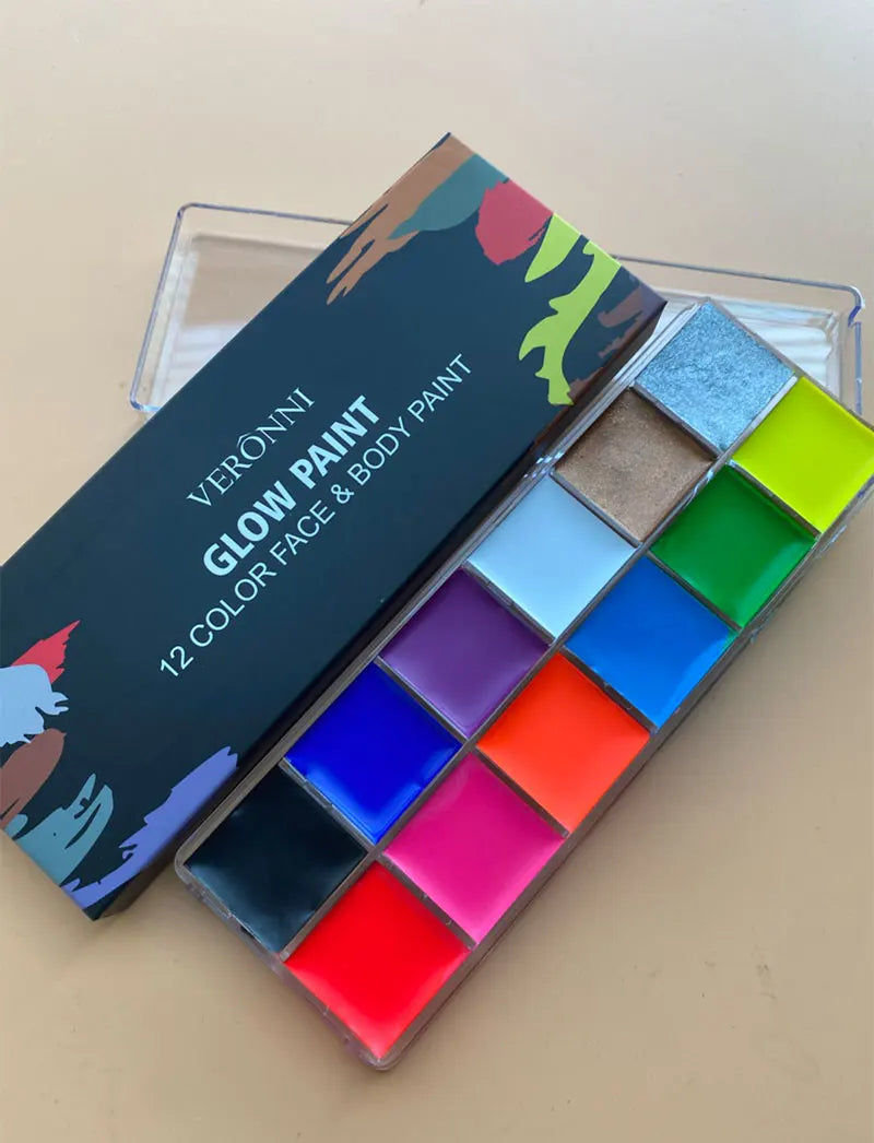 12 Cores UV Glow Paint Fluorescent Neon Oil Face Body Cosmetic Party Paint Fancy New Year Cosplay Makeup