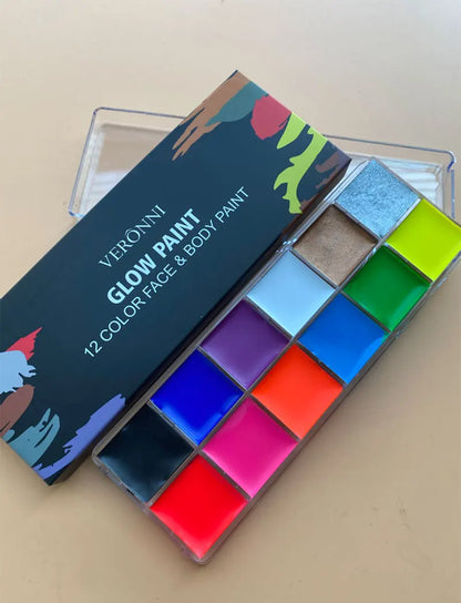 12 Cores UV Glow Paint Fluorescent Neon Oil Face Body Cosmetic Party Paint Fancy New Year Cosplay Makeup