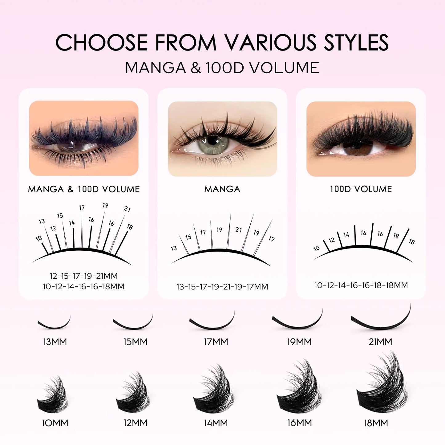 Spiky Lash Extension Manga Clusters Eyelash