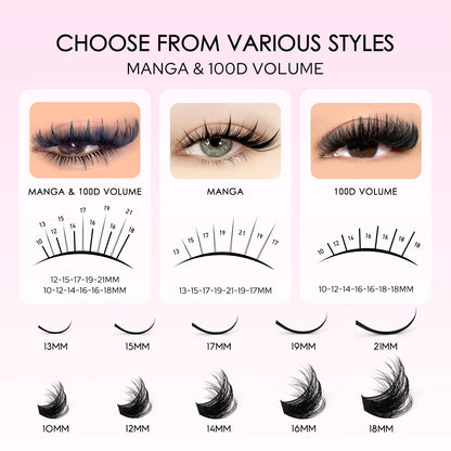Spiky Lash Extension Manga Clusters Eyelash