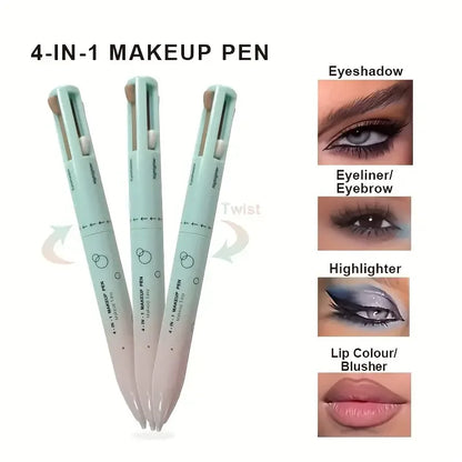 4 in 1 Eyeliner Gel Pen, Makeup Pen Natural Eyeshadow Highlighter Lip Liner