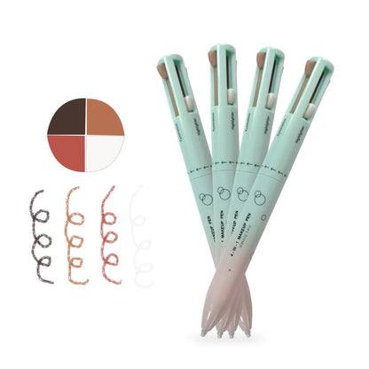 4 in 1 Eyeliner Gel Pen, Makeup Pen Natural Eyeshadow Highlighter Lip Liner