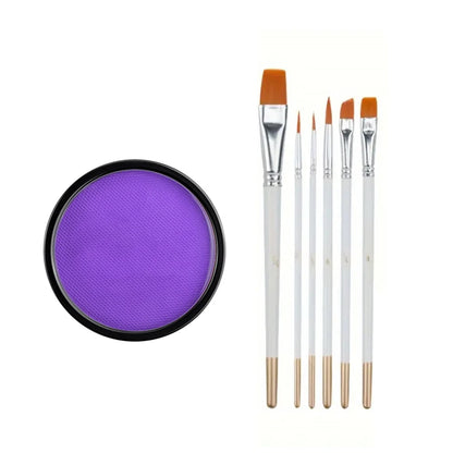 Water Monochromatic Face Body Painting Palette Makeup Body Partie 10 Brushes and Palettes Set 30G