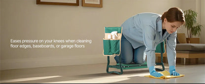 Garden Kneeler and Seat 6 inch Wide Kneeling Pad Heavy Duty Garden Kneeling Stool Folding Garden Seat with 2 Tool Bags