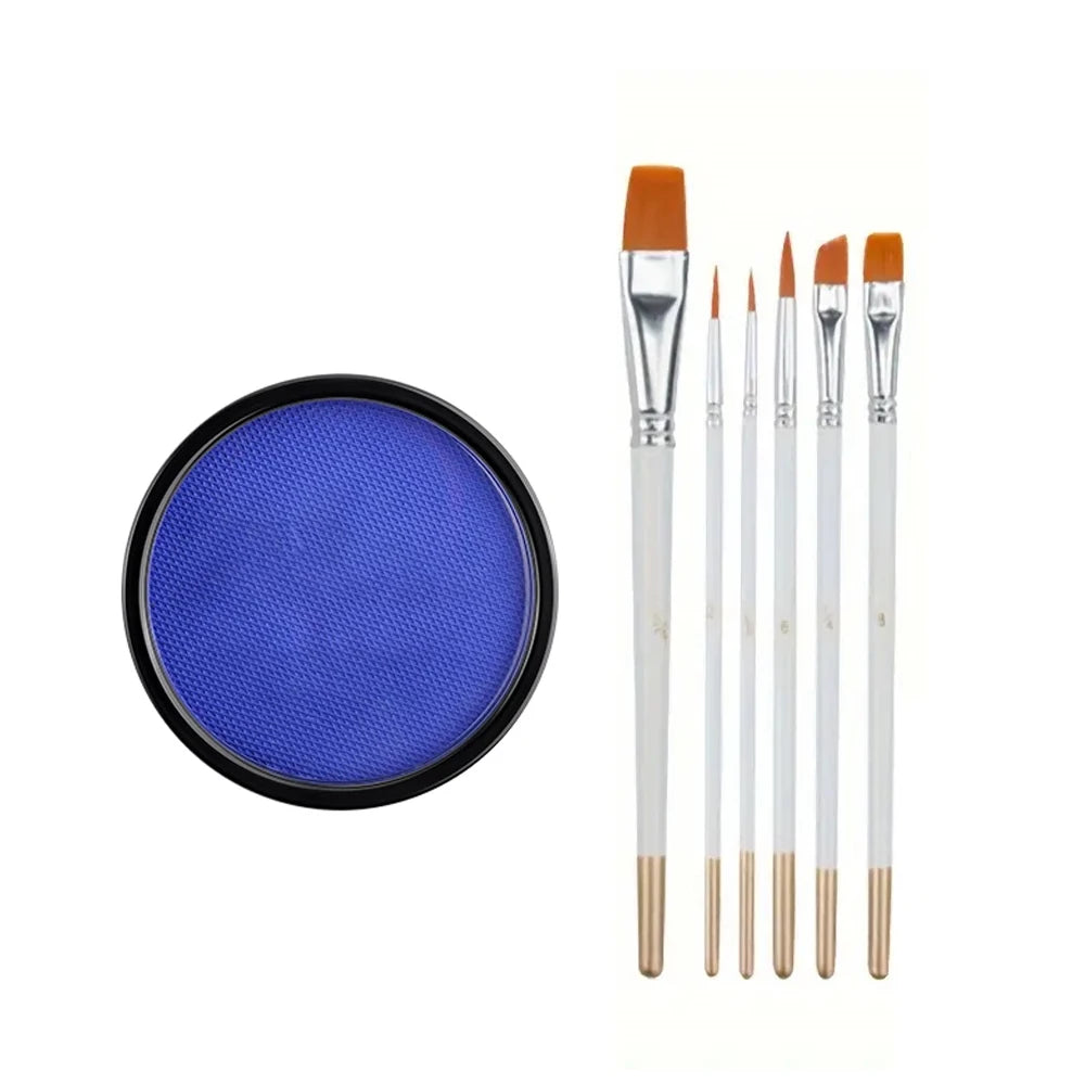 Water Monochromatic Face Body Painting Palette Makeup Body Partie 10 Brushes and Palettes Set 30G