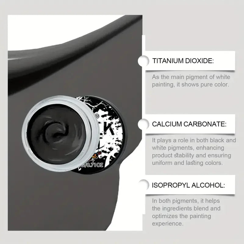 Body Painting Kit-Black and White Halloween Body Painting Painting Palette for Halloween Cosplay Party SFX Artistic Stage Makeup