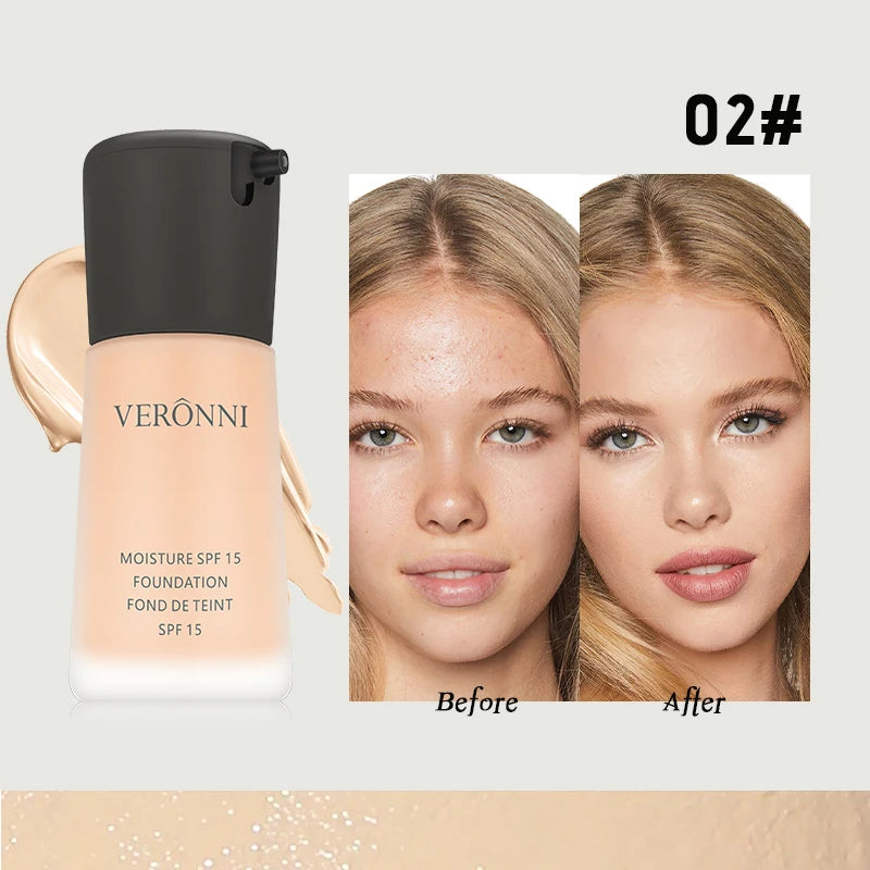 Matte Liquid Foundation Oil Control Concealer Natural Face Base Professional Makeup